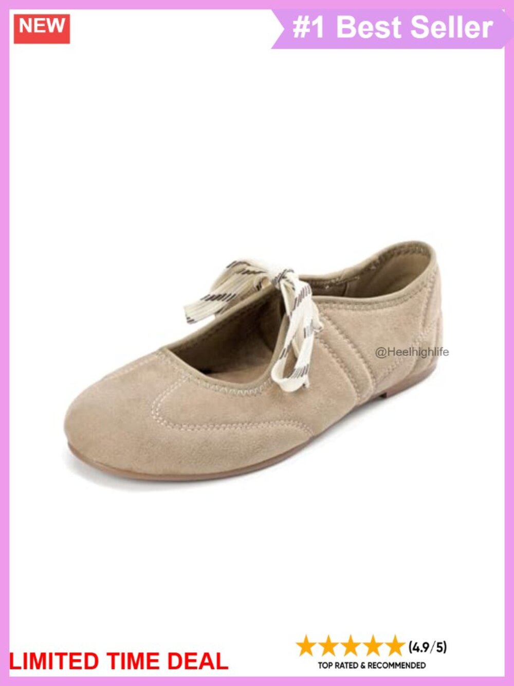 Faux Suede Ballet Flats Round Toe Cross Strap Slip On Comfort Flats